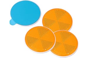 AUTOLIGHT 24 Lot de 4 réflecteurs en forme d'œil de chat - Pour remorque - Orange - Avec marquage E - Rond - 55 mm - Pour remorques, camions, voitures, remorques, caravanes