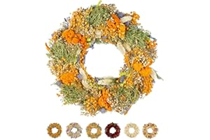 ‎HOLIKI holiki Trockenblumenkranz Ø 30cm - kein Plastik I Trockenblumen Premium Qualität aus Europa I Trockenblumen Kranz für Tür, Wand und Tisch