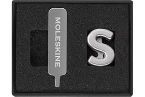Moleskine Pin Para Cuaderno o Agenda, Letra S, Broche de Letras, Personaliza el Cierre con Elástico, Ideas de Regalo Personalizado, Color Plata