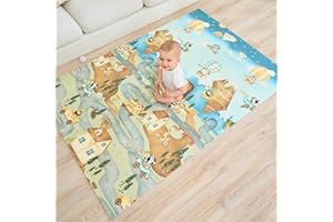 Kids play mat 160 x 180 x 1cm XXL Reversible Thick Foam Mat - Baby Play Mat - Sensory Development Promotes Motor Skills Mat