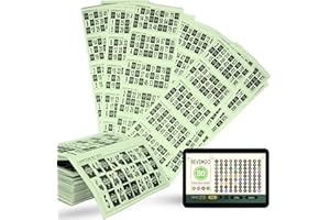 DECEVI Cartones de Bingo Troquelados de 90 Bolas Reutilizables + Juego de Bingo Online Gratuito | Cartones sin repertir | Juegos de Mesa Tradicionales, Juego en Familia, Amigos, Navidad (600 Verde)