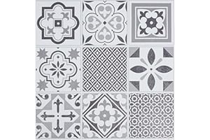 DECOMEISTER Samoprzylepne Płytki Podłogowe Kafelki 30,5 x 30,5 cm PCV Winylowe wodoodporne odporne na ścieranie do kuchni łazienki pokoju próbka 0,5 kafelki Kafle Orientalne