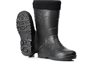 CLIMBR Ultraleichte gefütterte Gummistiefel Herren EVA Thermo 40-49 warme Winter Stiefel Arbeitsstiefel mit Futter Anglerstiefel