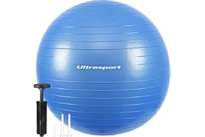 Ultrasport Träningsboll 55 Cm För Pilates, Yoga, Graviditet, Förlossning, Fysioterapi Och Gym, Upp Till 300 Kg, Halksäker, Anti-Burst-Teknik, Pump Ingår –