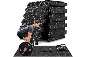 ‎BEMAXX bemaxx Bodenschutzmatte Fitness – 18 Eva/Gummi-Matten im Set: Gym Fitnessgeräte Sportmatte Puzzlematte Laufbandmatte Fitnessmatte Unterlegmatte Sportgeräte Trainingsmatte Bodenmatte Gymnastikmatte