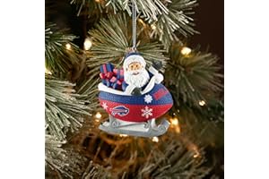 FOCO - NFL 4" Football Sleigh Resin Xmas Christmas Holiday Tree Hanging Ornament (Buffalo Bills)