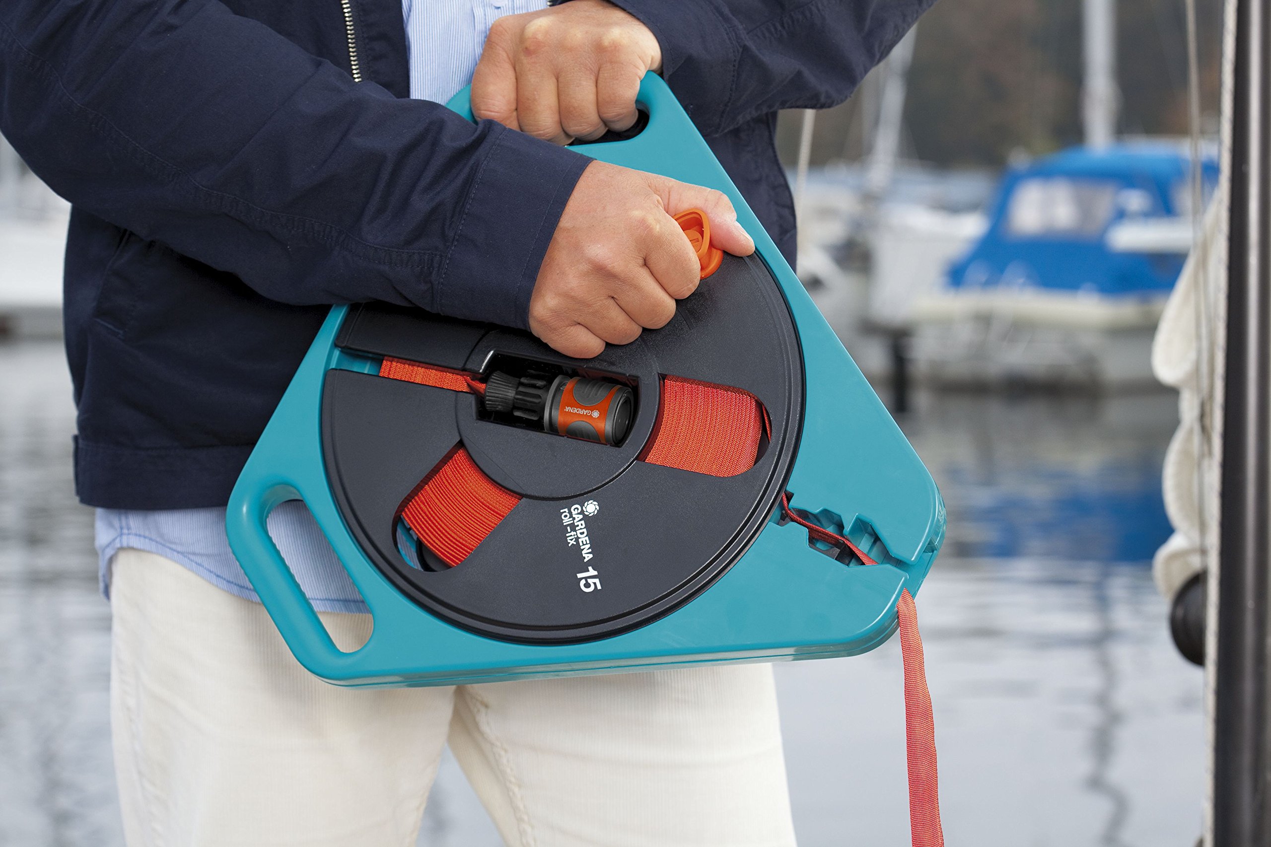 GARDENA Classic roll-fix Flachschlauch 15 mit Kassette: Platzsparende Schlauchkassette – Bild 3