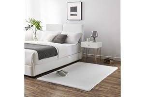 Teppich Wölkchen Tappeto Soffice Di Pelliccia Finta Di Coniglio - Decorazione Da Salotto - Tappeto Di Pelliccia Lavabile Come Tappetino Da Letto - Bianco - 120x170cm