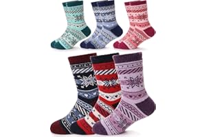 SANDSUCED Kinder Wollsocken Warme Socken für Mädchen Jungen Wandersocken Merino Wintersocken Dicke Kindersocken 6 Paar