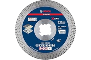 BOSCH ACCESORIOS - Bosch Professional 1x Disco de corte de diamante Expert HardCeramic X-LOCK (para Azulejos duros, Piedra dura, Ø 125 mm, accesorios Amoladora pequeña)