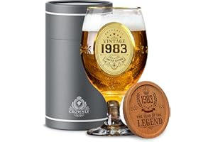 Kies®GIFT 1983 Vaso De Cerveza Regalos Originales Para Mujer Hombre Feliz Cumpleaños Taza Personalizada Regalo Original Ideas De Regalos Para Hombres 40 Años cumpleaños Decoración Papá Agua