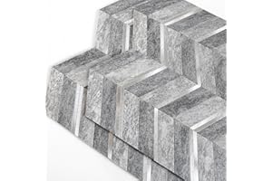 M MOFIT Marble Look Chevron Stick on Tiles for Kitchen, Herringbone Peel and Stick Mosaic Wall Tile Stickers Waterproof (Gray,5PCS)