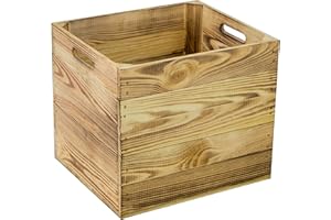 Kistenkolli Altes Land Holzkiste Aufbewahrungskiste Weinkiste Obstkiste Regalkiste Maße 33x37,5x32,5cm passend für alle Kallaxregale und Expidit Regal (GEFLAMMT)