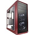 Fractal Design Focus G - Mid Tower Computer Case - ATX - High Airflow - 2x Fractal Design Silent LL Series 120mm White LED Fans Included - USB 3.0 - Window Side Panel - Red