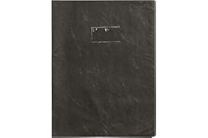 Calligraphe 72207C Un Protège-Cahier Grain Cuir Noir - A4 21x29,7 cm - 22/100ème avec Porte-Étiquette - PVC Opaque