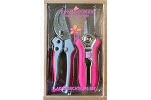 Petal Power Premier Ladies Gardening Secateurs Set – 7” Razor Sharp Bypass & Trimmer Ladies Secateurs – Perfect Gardening Gift for Women. (Pink)