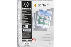 Exacompta 5834E - Recambio de 20 fundas con multitaladros, A4