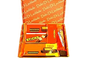 American Chocolate Gift Box | Peanut Butter Set by Dolci Di Lechlade | Pieces Cups American Sweets USA Sweet Candy Secret Santa Stocking Filler Advent Black Birthday Christmas