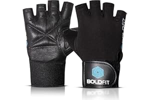 Boldfit Cotton Gym Gloves for Men with Wrist Support Accessories, Gym Gloves for Women for Weightlifting, Gloves for Gym Work
