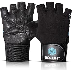 Boldfit Gym Gloves for Men Workout Unisex Hand Gloves for Gym for Men & Women with Wrist Support for Weightlifting, Workout Comfortable Fit Bike Riding, Cycling Handgloves - Warrior Black