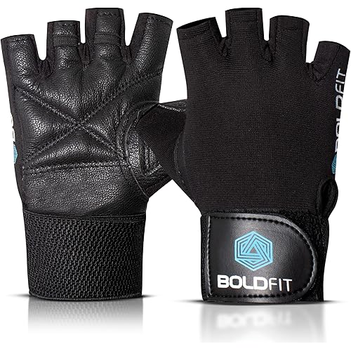 Boldfit Gym Gloves for Men Workout Unisex Hand Gloves for Gym for Men & Women with Wrist Support for Weightlifting, Workout Comfortable Fit Bike Riding, Cycling Handgloves - Warrior Black