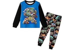 Brigcalki Boys Long Sleeve Pyjamas Toddler Kids 2 Piece Pjs Set Winter Sleepwear Outfits 3-8 Years…