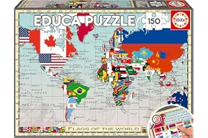 Educa - Pussel för barn 150 bitar | GeoPuzzle Flags World