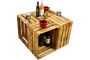 KISTENKOLLI ALTES LAND 4 Piezas flambeados / flameadas Cajas de fruta Schultz aprox. 49 x (BF) 40 x 31 cm / Cajas de manzana Cajas de vino desde el Región De Altes Land