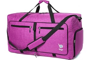 bago Holdall Bags for Men & Women - 80L Spacious Holdall Bag with Shoe Compartment - Save Time & Travel The World in Style & Convenience - Durable, Lightweight & Foldable Duffle Bag (SnowPurple)