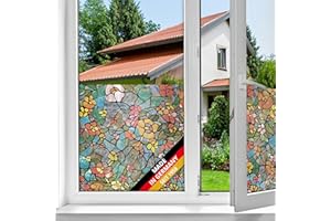 ‎D-C-FIX d-c-fix Fensterfolie Venetian Garden - 45 cm x 2 m – selbstklebende Sichtschutzfolie mit modernem Muster für Glasflächen – selbsthaftend, blickdicht, dekorativ