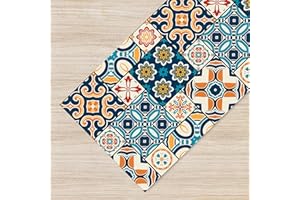 Il Gruppone Passione Casa Tappeto Cucina Antiscivolo Made in Italy Passatoia Antimacchia Multiuso Corridoio Soggiorno Lavabile in Lavatrice - 50x150 - Mattonella Multicolor