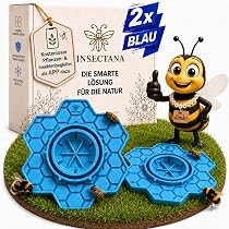Bienentränke Für Garten – 64cm Hoch, Metall, Mit Glasperlen, Farbig (Orange), Als Wasserstelle Für Bienen & Schmetterlinge