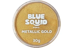 Blue Squid PRO Peinture du Visage - L'or métallique (30gm), Fournitures professionnelles de maquillage à base d'eau pour adultes, enfants et SFX