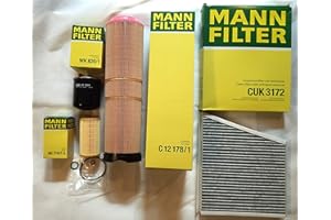 ‎MANN FILTER Mann Filter Set Oil Filter Air Filter Fuel Filter Activated Carbon Filter for Mercedes Benz E-Class W211 S211 200 220 270 CDI