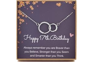 MADAOGO 17th Birthday Gifts for Girls, 925 Sterling Silver Infinity Necklace Created with 17 Cubic Zirconia, Thoughtful Jewellery Present for 17 Year Old Girl