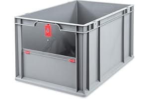 ‎AIDB aidB Eurobox NextGen Insight Cover rot, 600x400x320 mm, Cover hoch, robuste Regalbox mit Entnahmeöffnung, stapelbare Kunststoffkiste, ideal für die Industrie, 1St