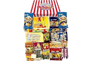 ALL OCCASION SWEET SHOP Retro Sweets Gift Box: Candy Striped Old Fashioned Sweets Selection Hamper: Birthday Present for Him & Her, Men, Women, Boys, Girls
