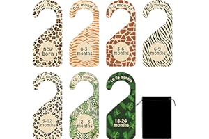 R HORSE Baby Wardrobe Dividers Set Baby Clothes Organizers for Newborn Kids Wooden Nursery Closet Dividers Closet Organisers Hangers for Baby Shower Nurser Gift from Newborn to 24 Month