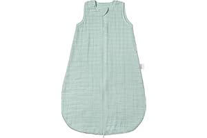 MAKIAN Śpiwór letni Mull, bez rękawów – lekki śpiwór niemowlęcy bez rękawów, na lato i wiosnę, 100% bawełna, ÖkoTex Standard 100, zielony miętowy, 90