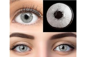 Bardzo mocne nieprzezroczyste i naturalne szare soczewki kontaktowe SILIKON COMFORT NOWY kolor"Pisa Gray" + pojemnik glamlens - 1 para (2 sztuki) - DIA 14.20 mm - bez grubości 0,00 dioptry