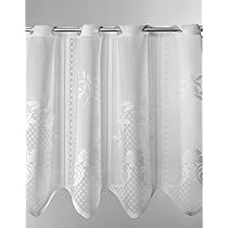 Gardinen Weiß 100x100cm Jacquard - Blumenmuster Scheibengardinen Für Küche & Wohnzimmer