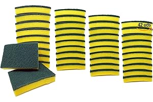 Alanos Profesional 42 Estropajos de Fibra Verde y Esponja Suave de tamaño XXL.