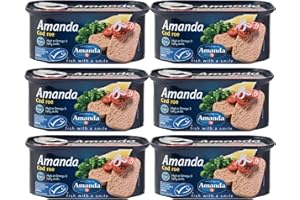 Amanda 555 Pressed Cod Roe – 6 × 200 g Rectangular Ring-Pull Tins | The Original Cod Roe | High Protein, Omega-3, Vitamin D & B12 | MSC Certified, Sustainable & Ready-to-Serve (RINGPULL 6 X200)