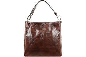 Time Resistance Borsa a Mano Donna Realizzata a Mano in Italia – Borsa in Pelle Donna Artigianale – Comoda Borsa da Donna con Tante Tasche, Adatta a Qualsiasi Occasione (Marrone)