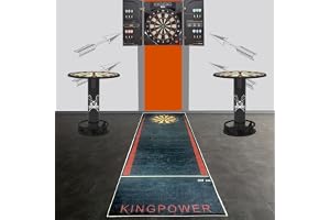 CARPETIA Innovativ svart dartmatta med tryckt darttavla och kastlinjer för ultimat skydd och precision 100 x 285 cm