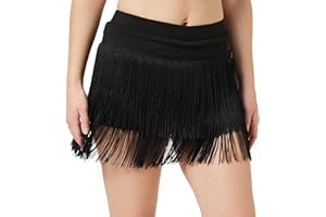 Z&X Fringe Dance Skirts for Women Ballroom Latin Salsa Tango Skirt Halloween Rave Mini Skirt Shorts Skirt Dance Dress