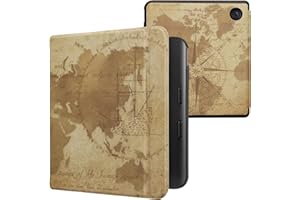 kwmobile Étui Compatible avec Kobo Libra Colour Coque - Étui à Rabat magnétique Tablette eReader Similicuir - Marron-Marron Clair