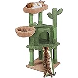 Yaheetech Albero Tiragraffi per Gatti a Forma di Cactus in Truciolato e Corda di Sisal 42,5 cm × 42,5 cm × 106,5 cm