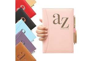 EVELAY Libro de direcciones y teléfonos con índice de la A a la Z, tapa dura, con bolígrafo, libreta de direcciones A5 para casa, oficina o trabajo, color rosa