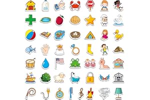 SPRITEGRU 50 PCS CVCC & CCVC Object Magnets, Magnetic Thickened Fridge Magnets Adorable Educational Learning Toys for Preschooler, Kindergarteners, Kids 4+